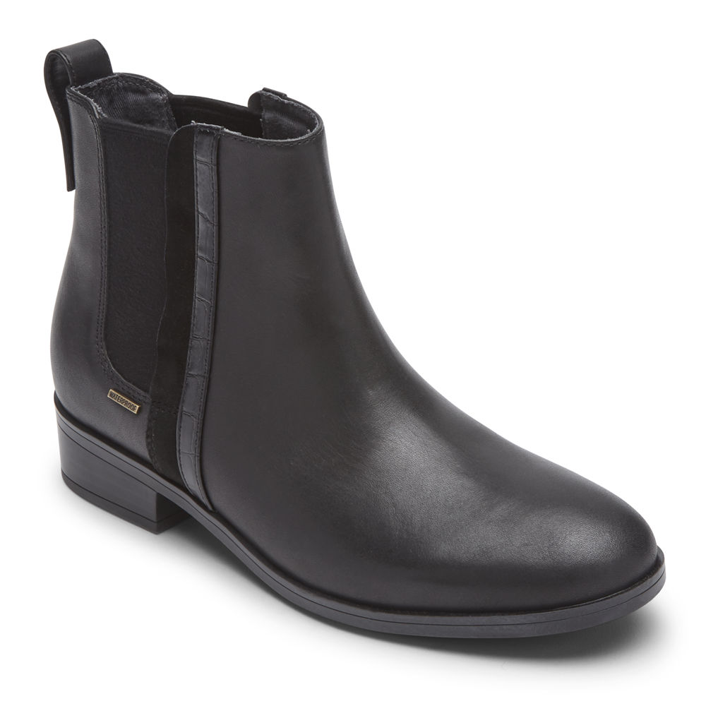 Rockport Boots For Womens Black - Larkyn Chelsea - CO6094852